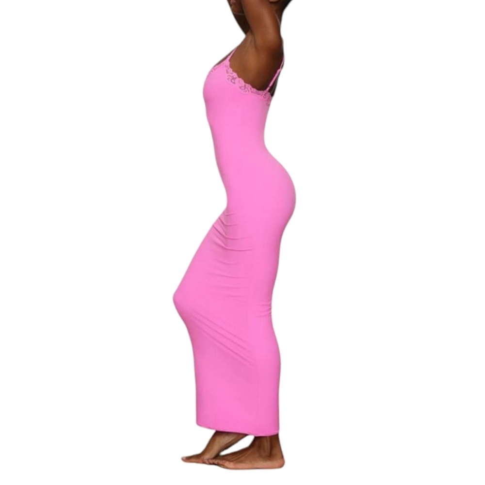 SKIMS Fits Everybody Lace Long Slip Dress - Picture 3 of 16